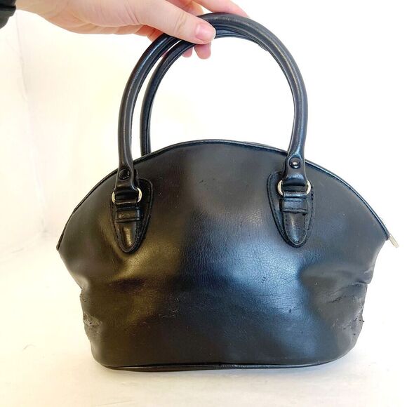 Vintage Liz Claiborne Black Leather Shoulder Bag Purse - Picture 4 of 8
